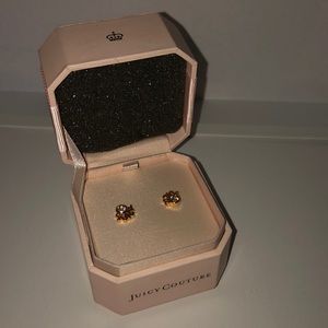 Juicy Couture gem and logo earrings